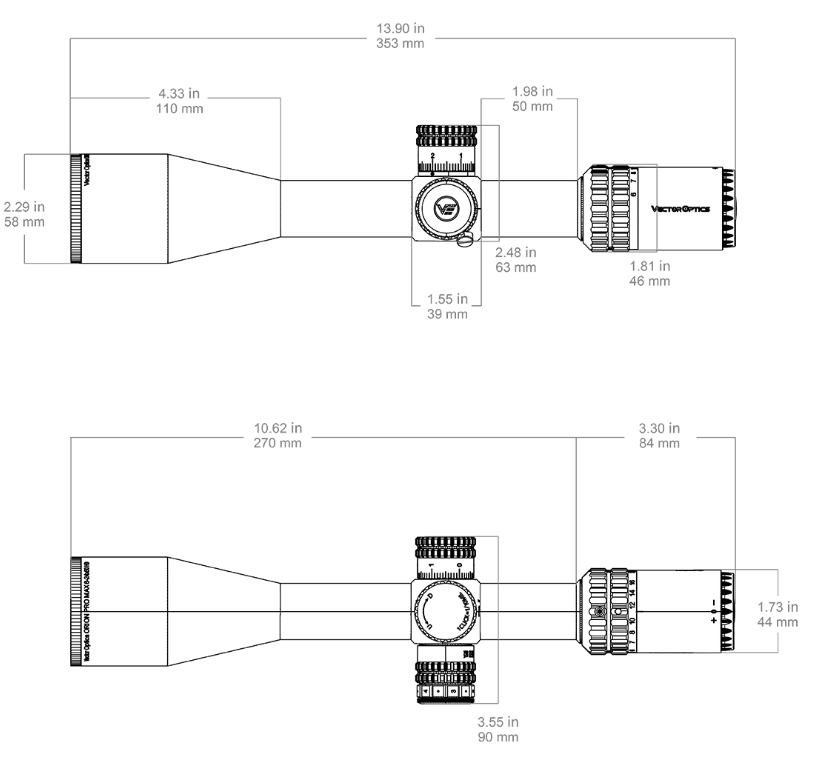 Vector Optics Orion Pro MAX 6-24x50 FFP HD VOR-4 1/10MIL 30mm Rifle Scope
