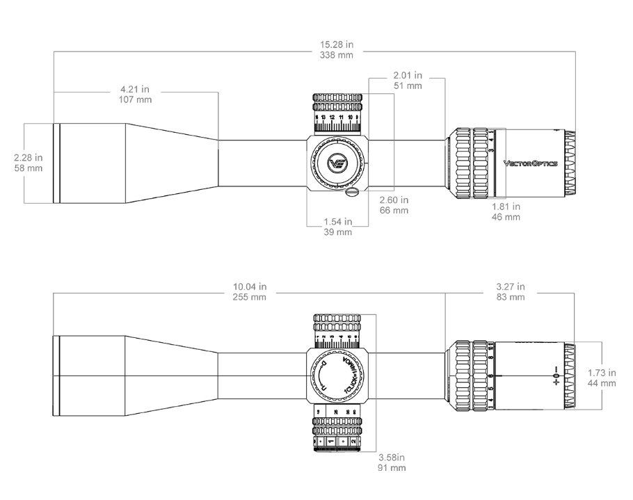 Vector Optics Orion Pro MAX 3-18x50 SFP HD VOR-5 1/4MOA 30mm Rifle Scope