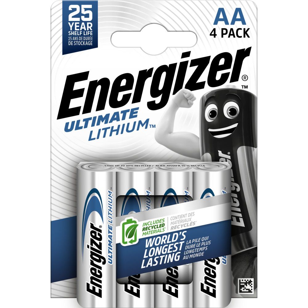 Energizer L91 Ultimate Lithium AA Batteries - Pack of 4