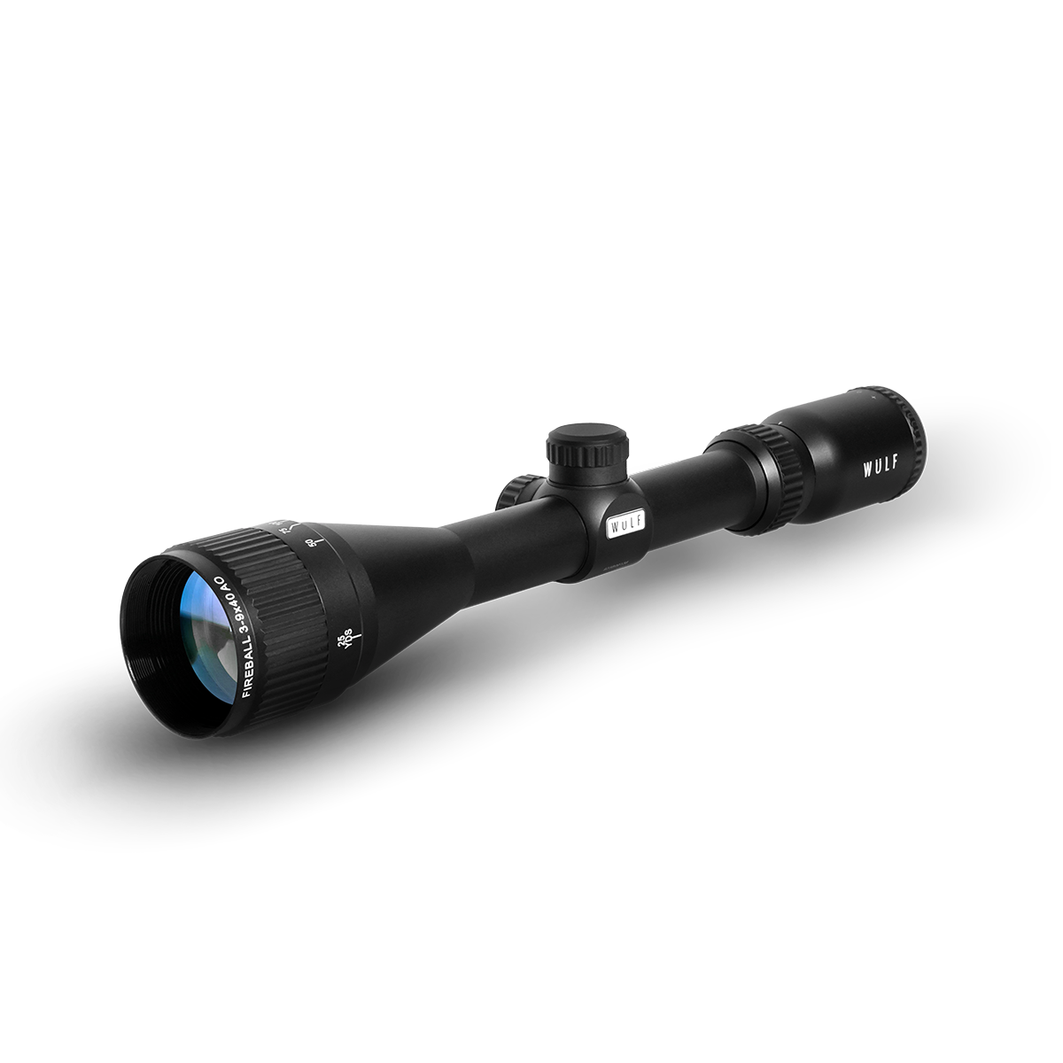 (NEW) WULF Fireball 3-9x40 Adjustable Objective 10 Yard Minimum Half Mil-Dot Reticle Rifle Scope