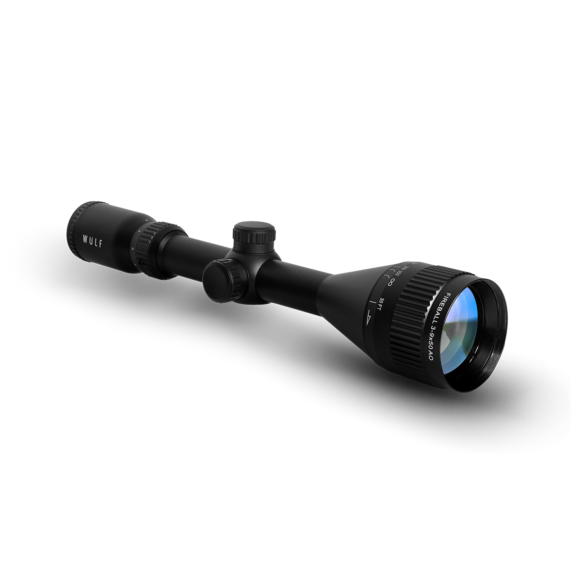 WULF Fireball 3-9x50 AO SFP Non Illuminated Half Mildot 0.1 MRAD Rifle Scope w/ 9-11mm Rings