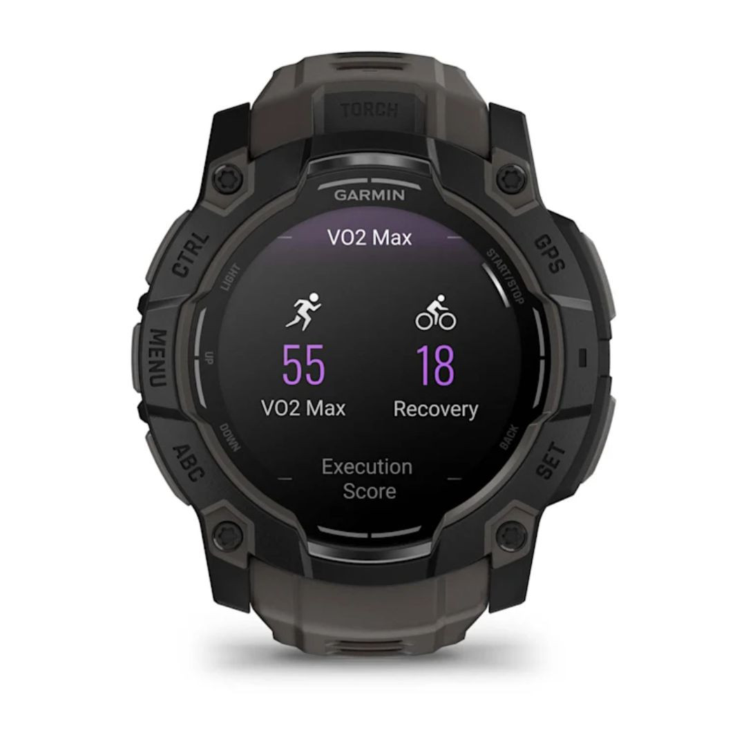 Garmin Instinct 3 50mm Smart Watch with AMOLED Screen and GPS - Black with Charcoal Band