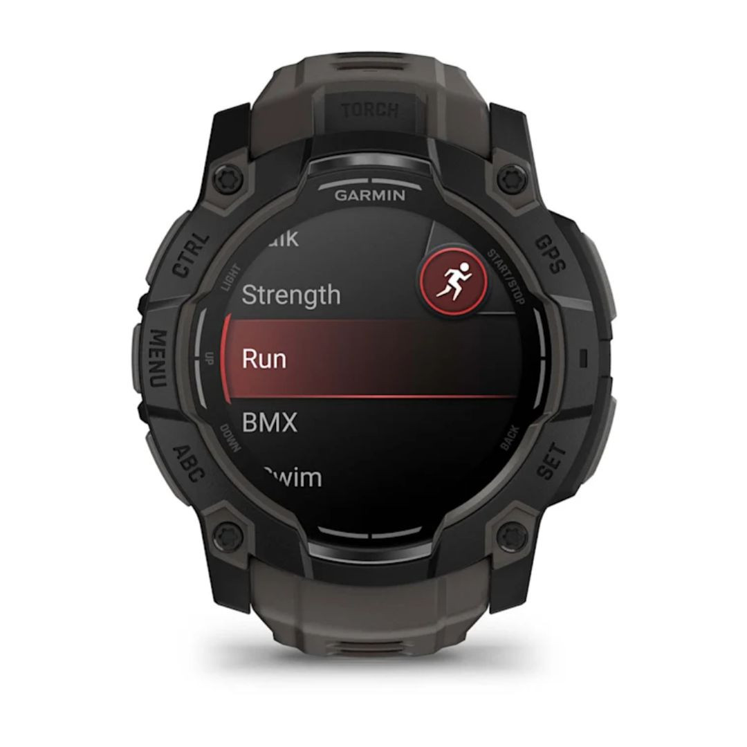Garmin Instinct 3 50mm Smart Watch with AMOLED Screen and GPS - Black with Charcoal Band