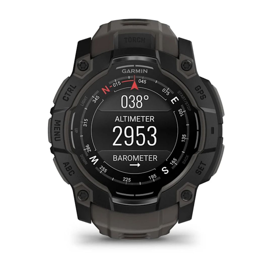 Garmin Instinct 3 50mm Smart Watch with AMOLED Screen and GPS - Black with Charcoal Band