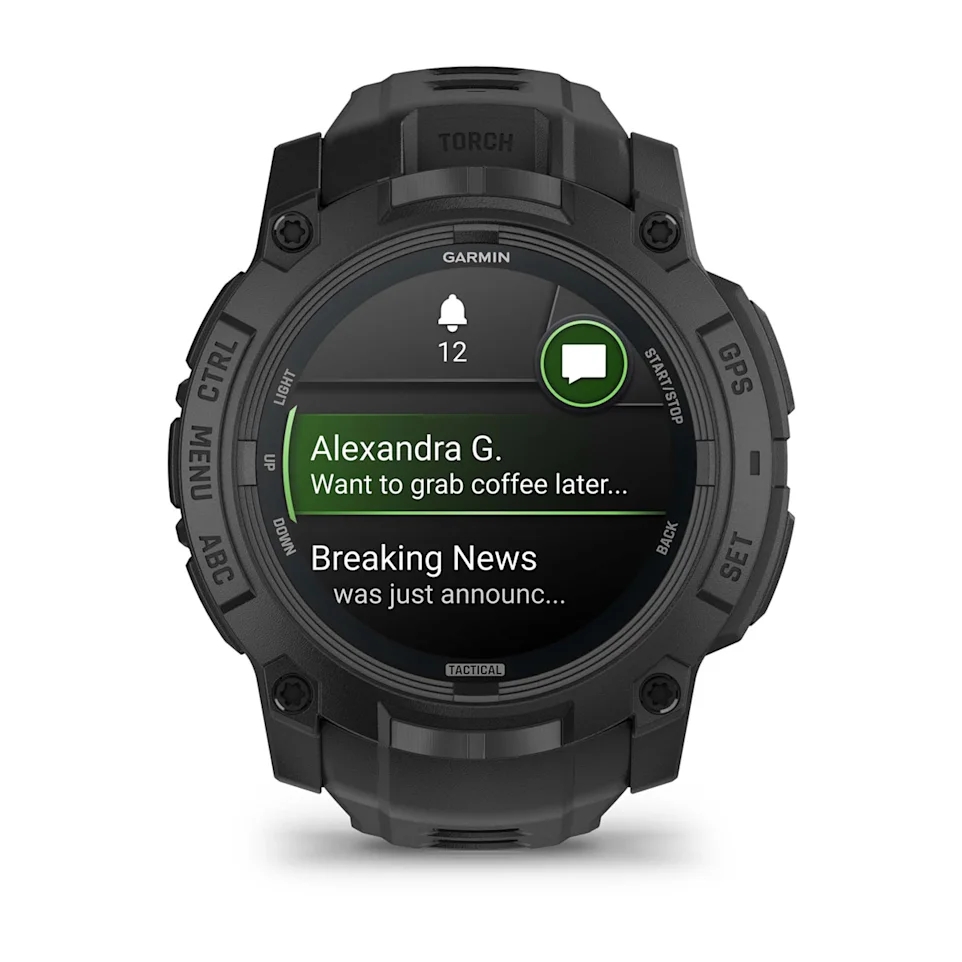 Garmin Instinct 3 Tactical Edition 50mm Smart Watch with AMOLED Screen and GPS - Black with Black Band