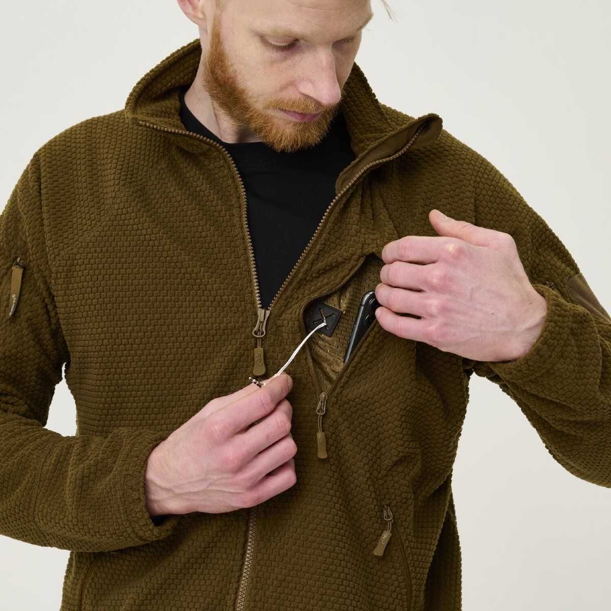 Helikon-Tex Alpha Tactical Jacket - Grid Fleece - Coyote Size: L/Regular