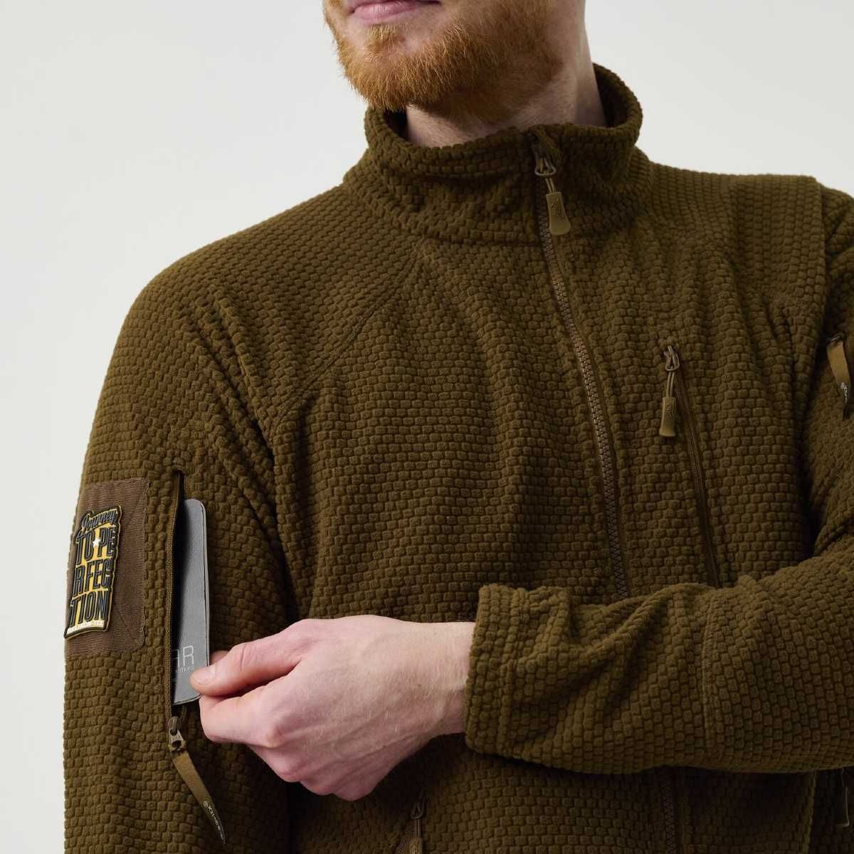 Helikon-Tex ALPHA TACTICAL Jacket - Grid Fleece - Coyote Size: M/Regular