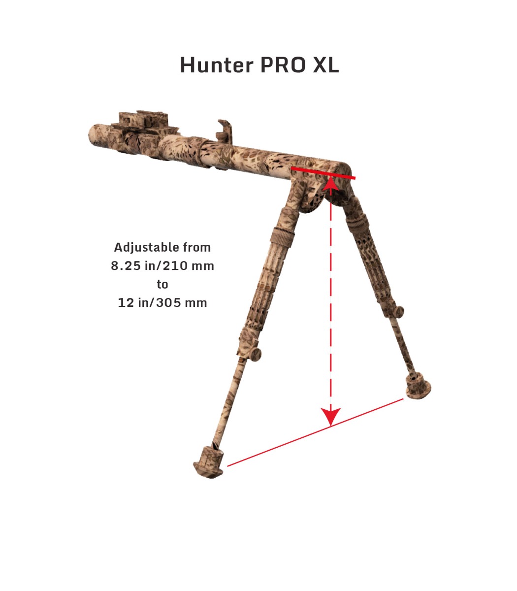Accuracy Solutions BipodeXt Hunter PRO XL Rifle Stabilizer surface-finish Black Hard Anodized