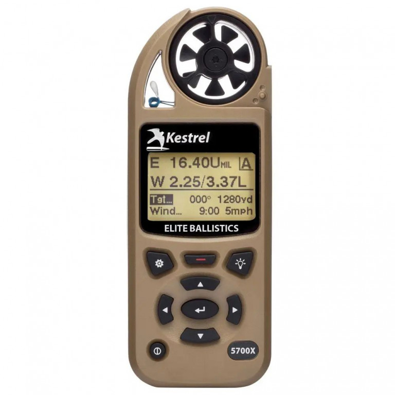 Kestrel 5700X Elite Weather Meter With Applied Ballistics - Berry Compliant - Desert Tan