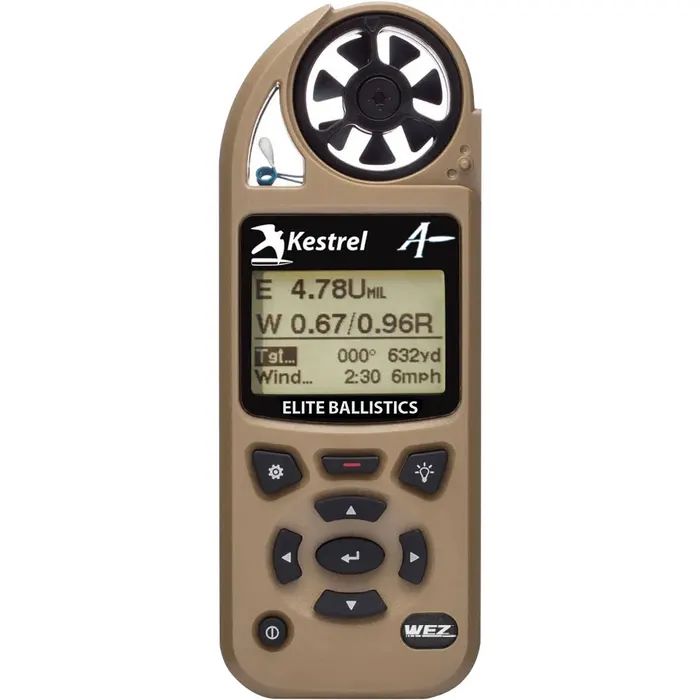 Kestrel 5700X WEZ Weather Meter With AppliedĀ Ballistics - Berry Compliant - Desert Tan