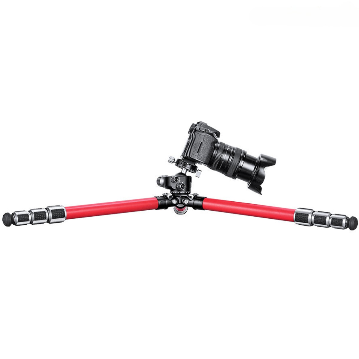 Leofoto Athena LA-324C 10 Layer Carbon Water, Sand Proof, Corrosion Resistant Titanium Feet RED Tripod with LH-40 Ball Head