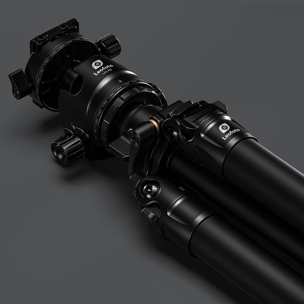 Leofoto Wings of God BLACK LG324C 10 Layer Carbon Water, Sand and Dust proof Corrosion Resistant Titanium Feet Spider Tripod with LH-40R Low Profile Ball Head