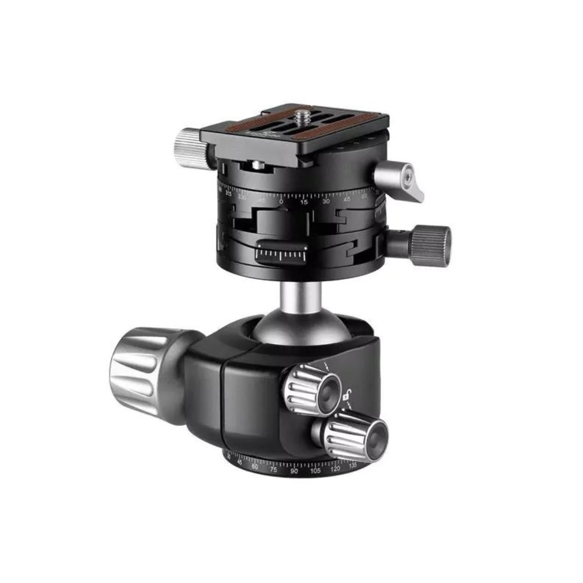 Leofoto LH-40GR Geared Head 40mm Low Profile Ball Head + Geared Panning Clamp