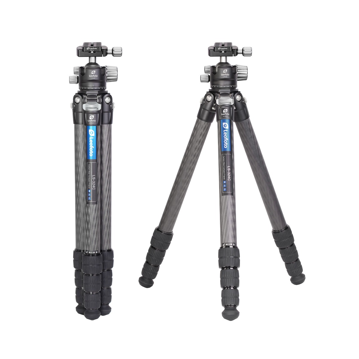 Leofoto Ranger LS-324C 10x Layer Carbon Tripod with LH-40 Ballhead & Separate Centre Column - Max Load 15kg, Min 165mm to Max 1395mm + Col