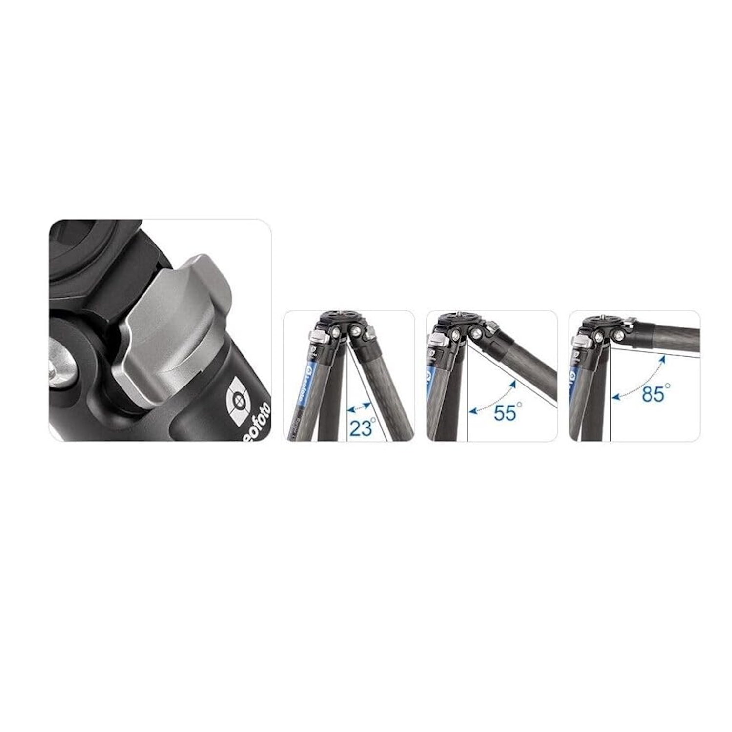 Leofoto Summit TALL Tripod Kit LM-364CL 10 Layer Carbon Spider 180 Degree Folding Silicone Handle Tripod with LH-47SC Low Profile Ball Head - Max Load 20kg