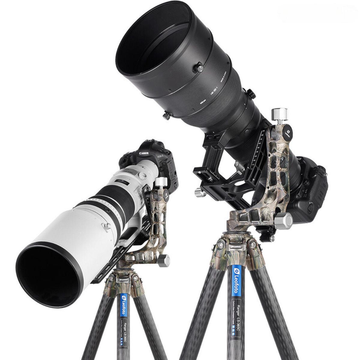 Leofoto Ranger LS-365C Lightweight 10x Layer Carbon Half Ball Levelling Tripod with PG1 CAMO Gimbal Head