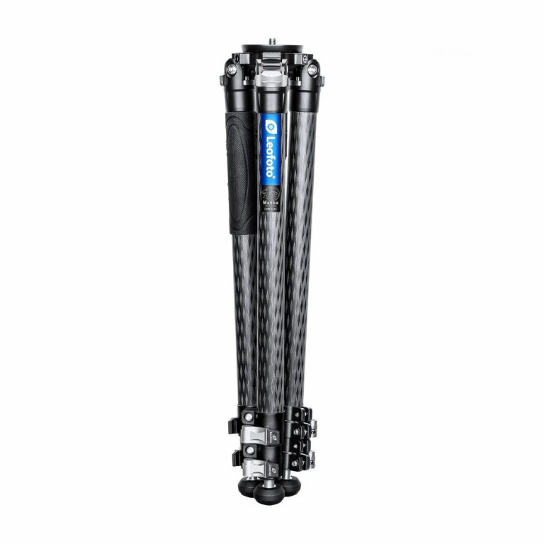 Leofoto Manba LVM Video Head System LVM-323C Flip Lock Carbon Fibre Tripod - Max Load 25kg, Min 180mm, Max 1550mm