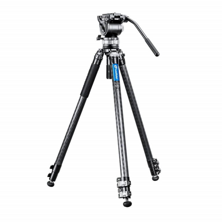 Leofoto Manba LVM Video Head System LVM-323C Flip Lock Carbon Fibre Tripod and BV-15 Video Fluid Head 10kg