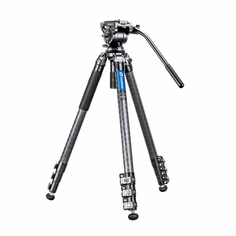 Leofoto Manba LVM Video Head System LVM-324C Flip Lock Carbon Fibre Tripod with BV-10 Video Fluid Head 6kg
