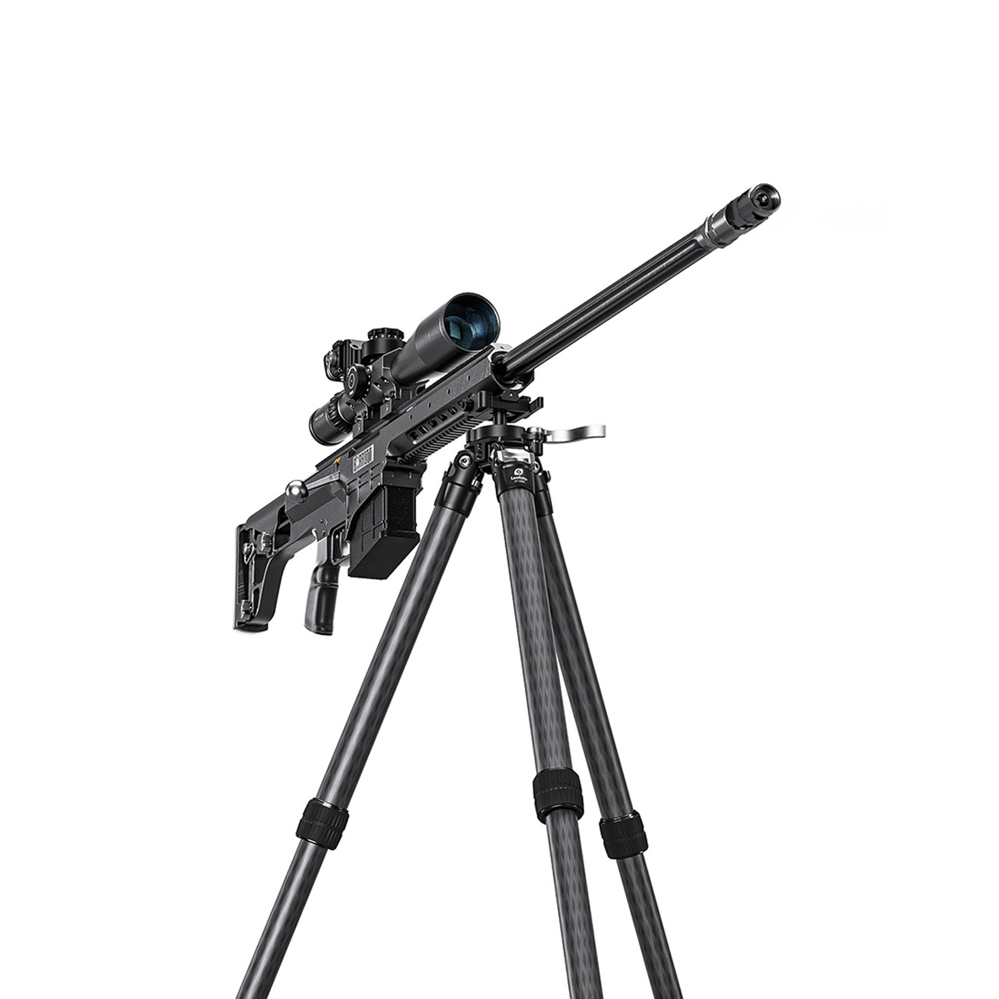 Leofoto ST Series ST-364C 10 Layer Carbon Weapon  / Heavy Camera Support ARCA/Picatinny Tripod - Max load ; 20kg, Min 120mm to Max 1640mm