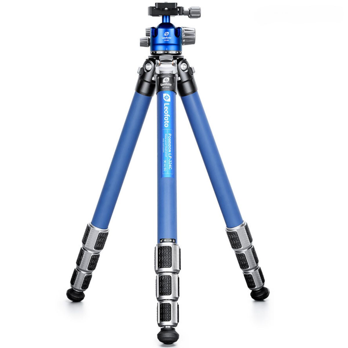 Leofoto Poseidon All Blue LP-324C 10 Layer Carbon Water, Sand and Dust proof Corrosion Resistant Titanium Feet Tripod with LH-40 Blue Ball Head