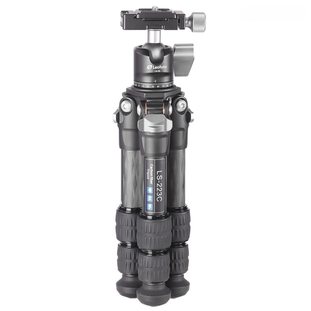 Leofoto Ranger LS-223C 10x Layer Carbon Fiber Mini Compact Tripod with LH-25 Low Profile Ballhead