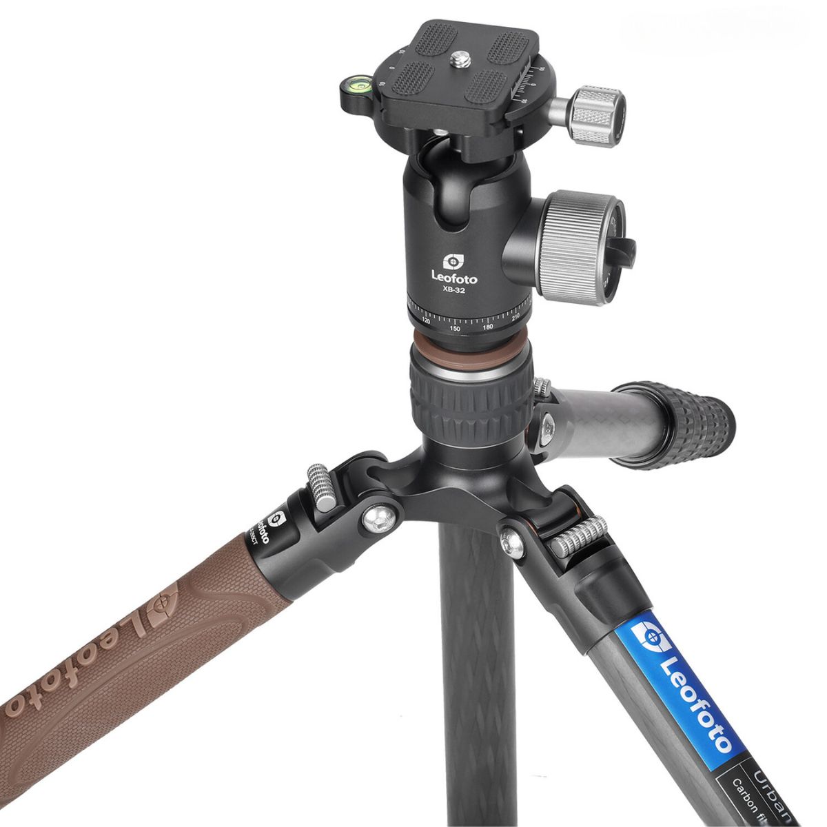 Leofoto Urban LX-255CT 10 Layer Carbon Hollow-out Spider 180 Degree Folding Silicone Handle Tripod with XB-32 Ball Head