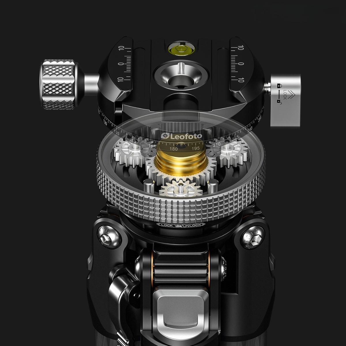 Leofoto BLACK MR.Y LY-265CF 10 Layer Carbon Y Shaped Centre Inverted Ball and Gear Locking System Tripod 