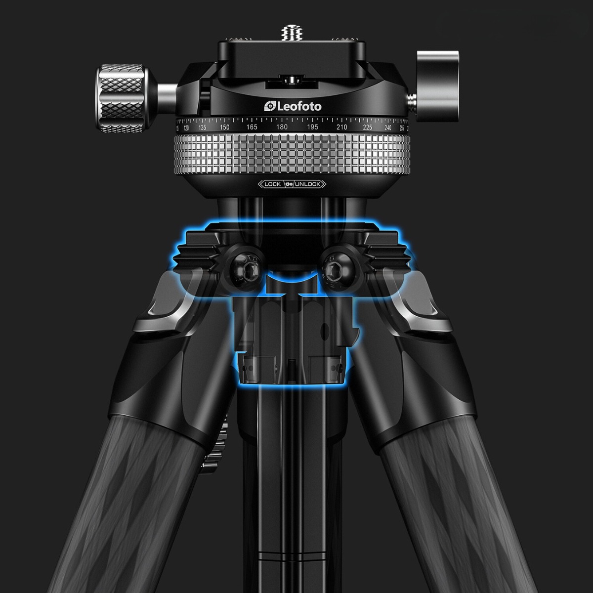 Leofoto BLACK MR.Y LY-265CF 10 Layer Carbon Y Shaped Centre Inverted Ball and Gear Locking System Tripod 