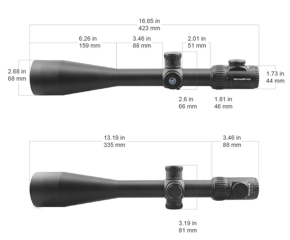 Vector Optics Minotaur 10-50x60 34mm Rifle Scope SFP Benchrest Precision VEMP-LR MOA Dot Reticle