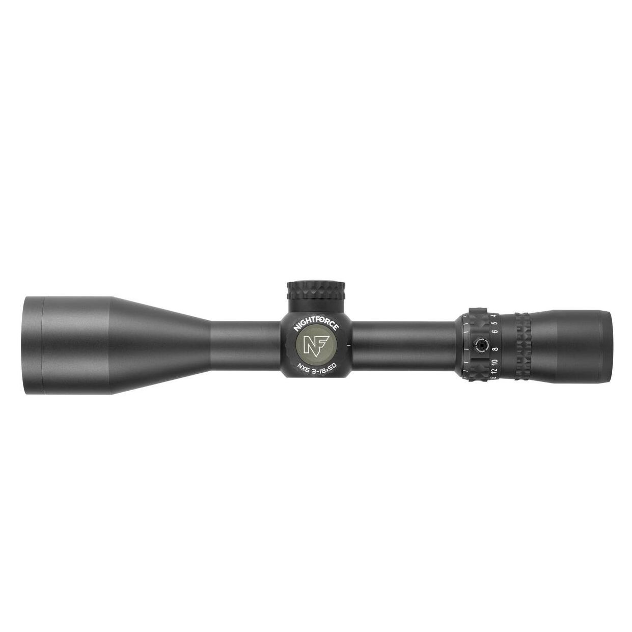 Nightforce NX6 3-18x50mm Capped W/E .250 Moa DigIllum Moar Rifle Scope