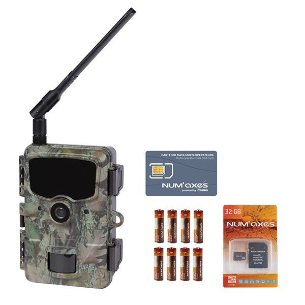 Numaxes PACK TRAIL CAMERA PIE1061 + BATTERIES (x8) + 32 GB SD CARD
