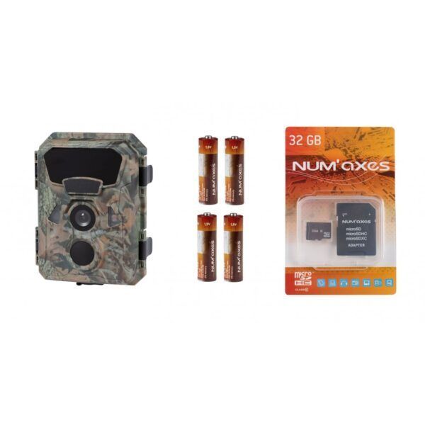 Numaxes PACK TRAIL CAMERA PIE1066 + BATTERIES (x4) + 32 GB SD CARD