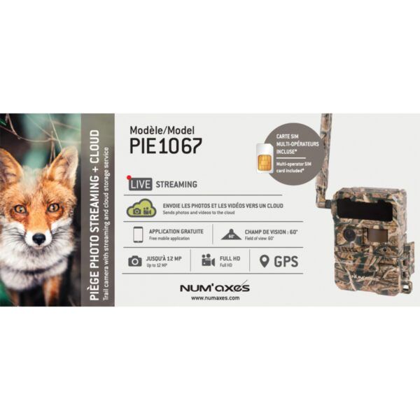 Numaxes Trail camera PIE1067 - Cellular  with SIM CARD with cloud live streaming