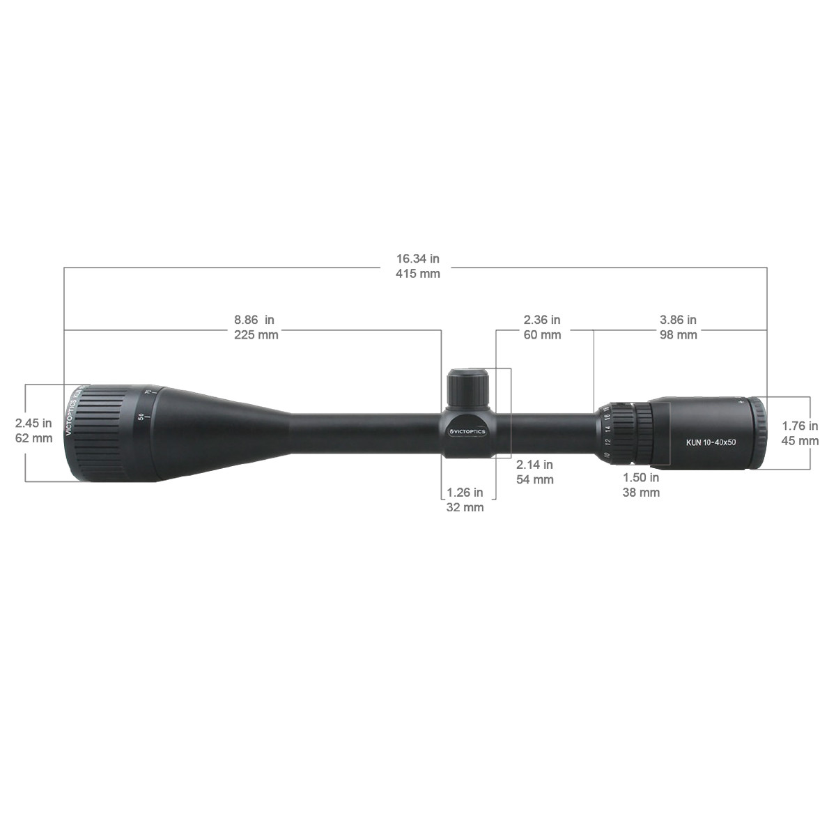 Vector Optics VictOptics C4 10-40x50 SFP R14 1/8MOA 1" Rifle Scope