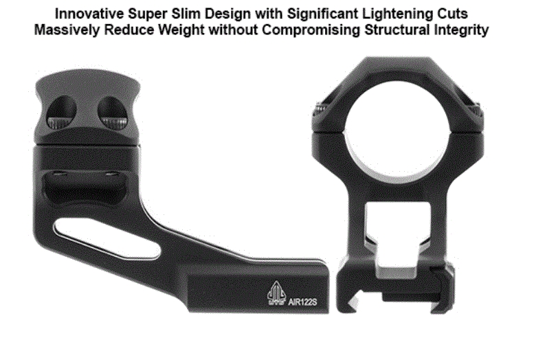 Leapers UTG 2pc 1" HIGH Height 37mm Offset Picatinny Scope Mount Rings