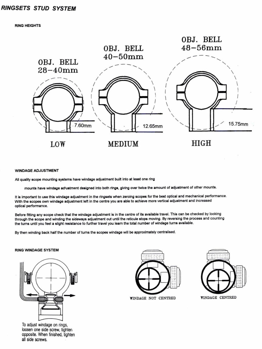 Hilver Lynx Stud Rings 1" Blue Medium Height (up to 50mm scope dia. bell)