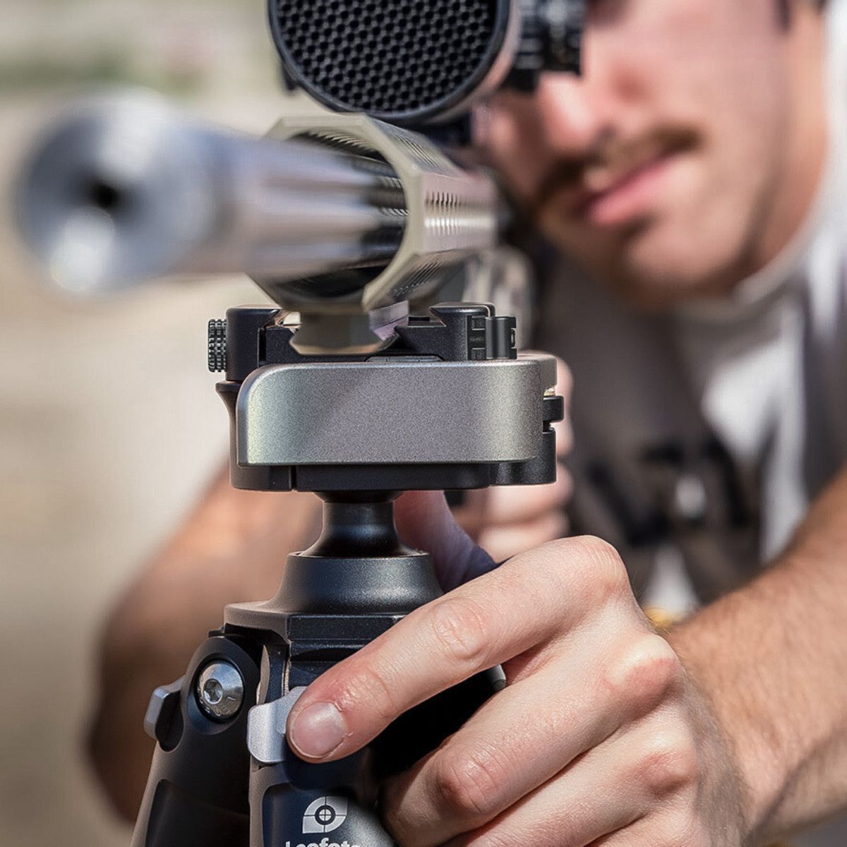 Leofoto SA Series SA-404C 10 Layer Carbon Tripod with MA-30L 70mm Rapid Lock Arca / Gun Clamp Heavy Duty Weapon Support System -  Max load ; 25kg, Min 165mm to Max 1650mm