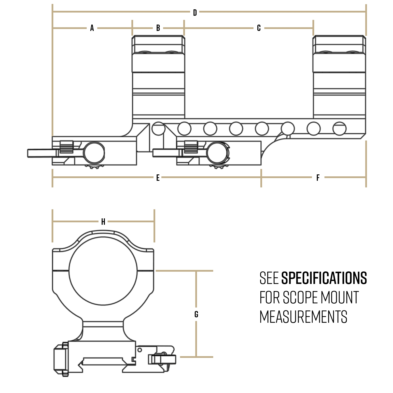 Samson RAM Quick Release DMR 35mm Rifle Scope Picatinny Mount - 3" Offset