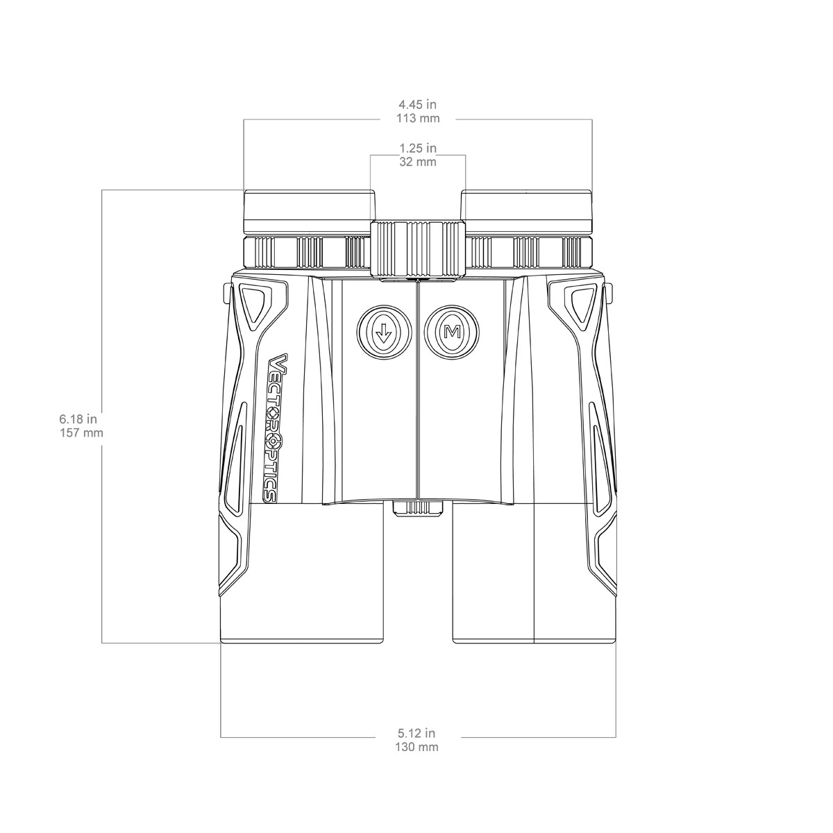 Vector Optics Paragon 10x42 2500 YDS Laser Range Finder Binocular
