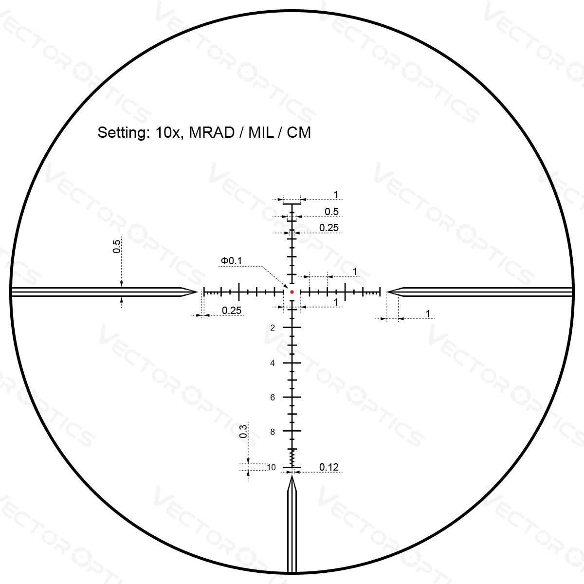 Vector Optics Taurus 4-16x44 SFP Illuminated MPX1 1/10 MIL Zero-Stop 30mm Rifle Scope with Free Picatinny Rings