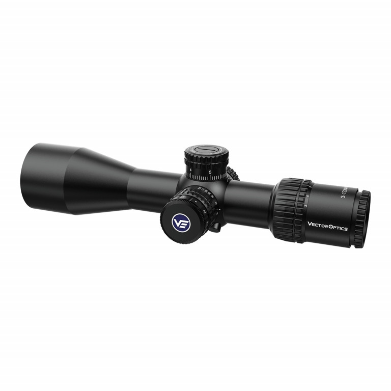 Vector Optics Veyron 3-12x44 SFP Illuminated MPR-V10 0.1 MRAD Locking Turrets Side Focus Super Compact Rifle Scope - Free Weaver/Picatinny Mounts Included