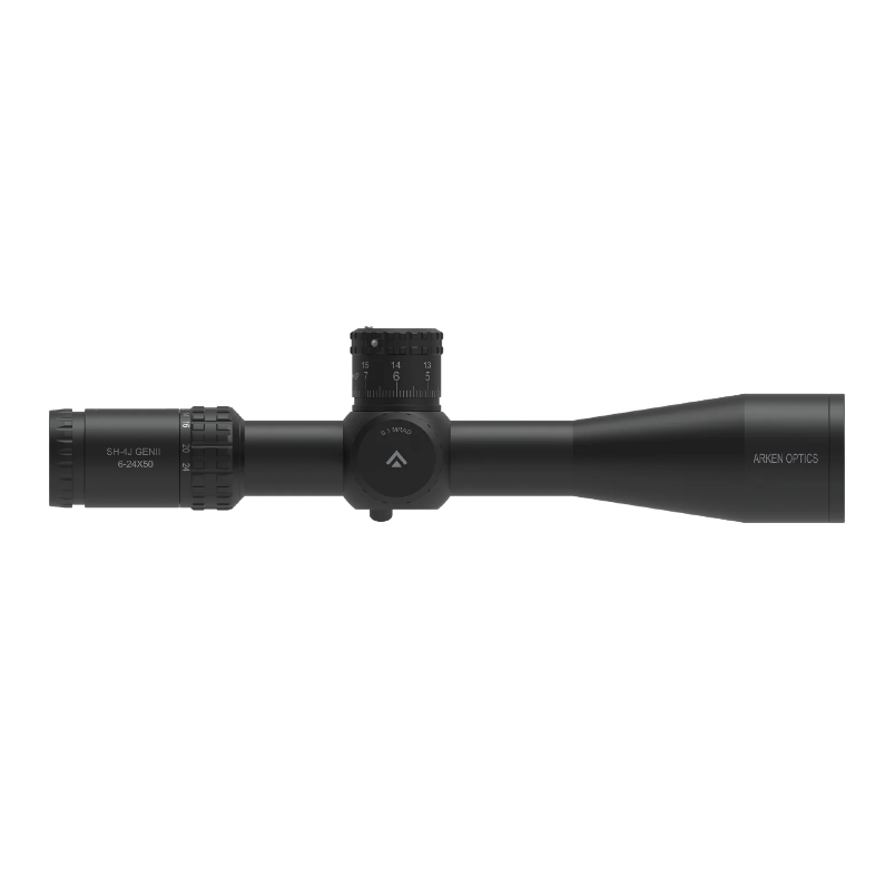 Arken Optics SH-4J 6-24x50 FFP Illuminated 34mm VPR Zero Stop Rifle Scope - MOA