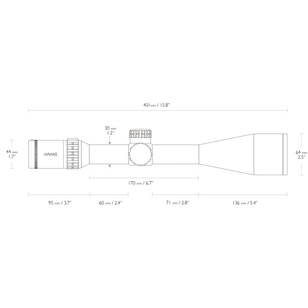 Hawke Frontier 30 SF 5-30×56 IR SFP MIL PRO Zero Lock Rifle Scope