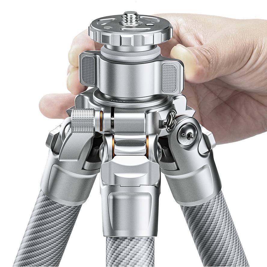 Leofoto Wings of God SILVER LG324C 10 Layer Carbon Water Corrosion Resistant Titanium Feet Spider Tripod with LH-40R Low Profile Ball Head