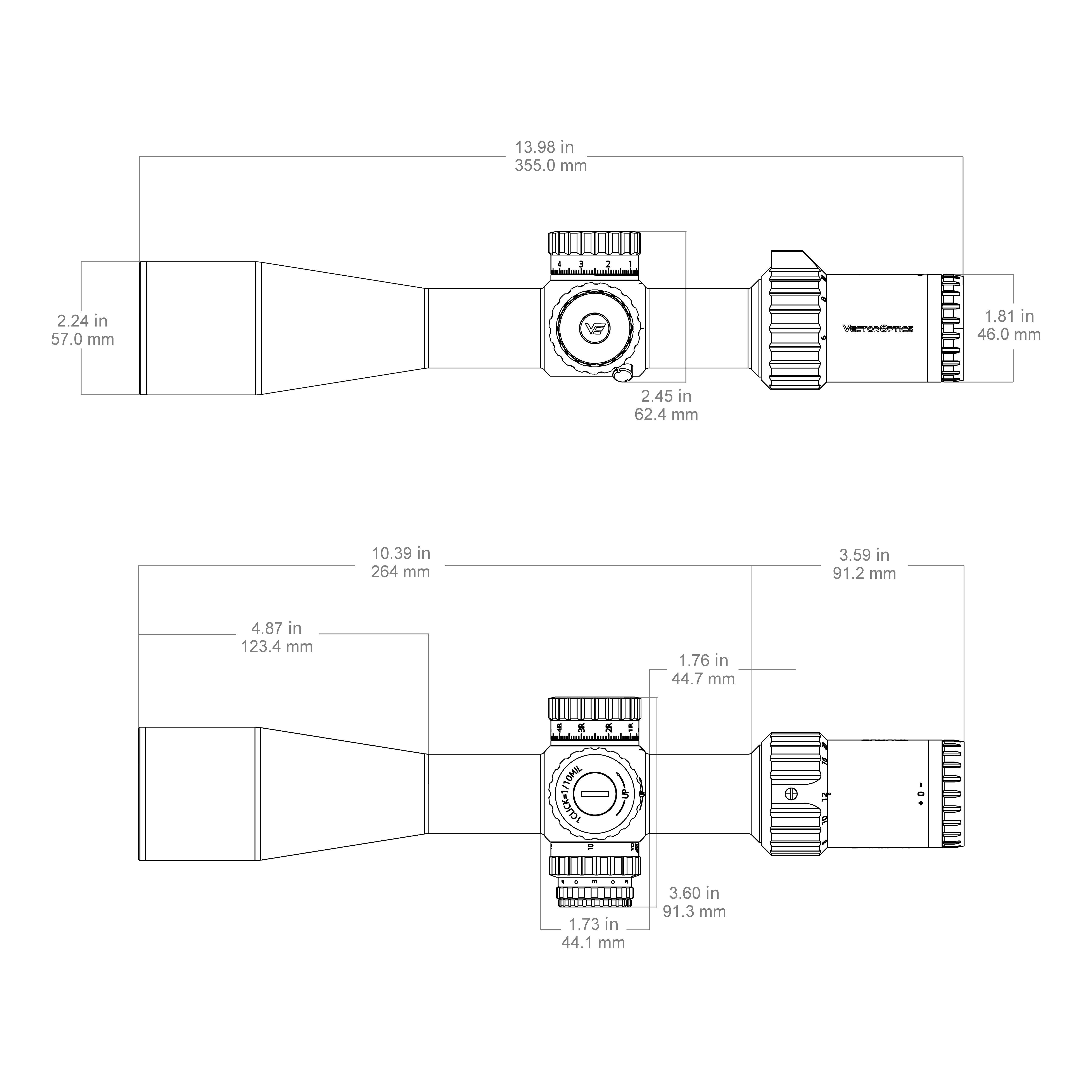 Vector Optics Tauron 6-24x50 FFP Rifle Scope Illuminated, SF, 34mm, HD Glass
