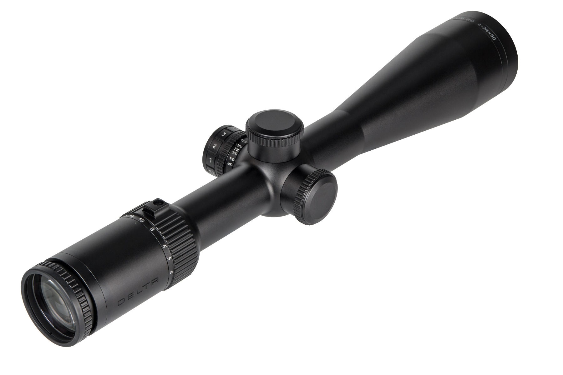 Delta Titanium HD 4-24x50 SFP Illuminated Half Mil Interchangeable Turret Rifle Scope