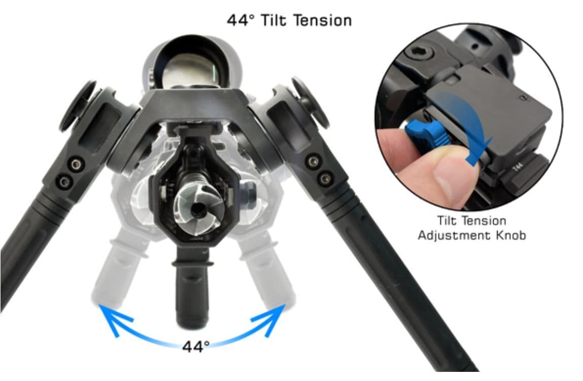 Leapers UTG Over Bore Bipod 7-11" Picatinny QD Pan and Tilt Heavy Duty