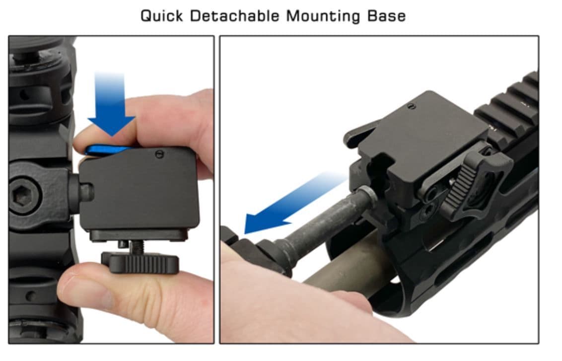 Leapers UTG Over Bore Bipod 7-11" Picatinny QD Pan and Tilt Heavy Duty