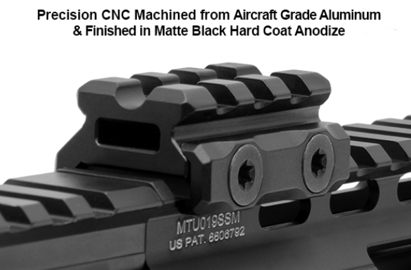 UTG Super Slim Picatinny Riser Mount, 0.5" Height, 3 Slots